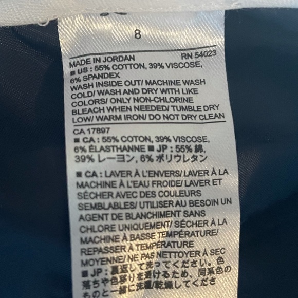 Banana Republic Sloan fit navy floral cotton blend crop trouser pant size 8 - Picture 9 of 10